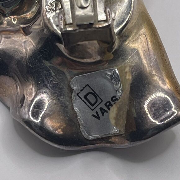 David Varsano Sterling Silver Electroform Modern CLIP ON Vintage Earrings Israel - Picture 7 of 9